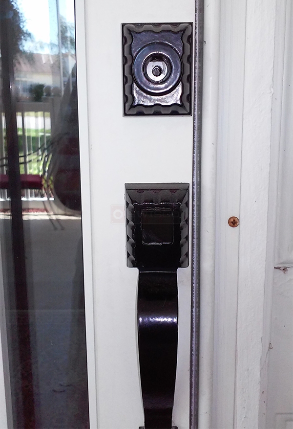 User submitted a photo of a storm door handle.