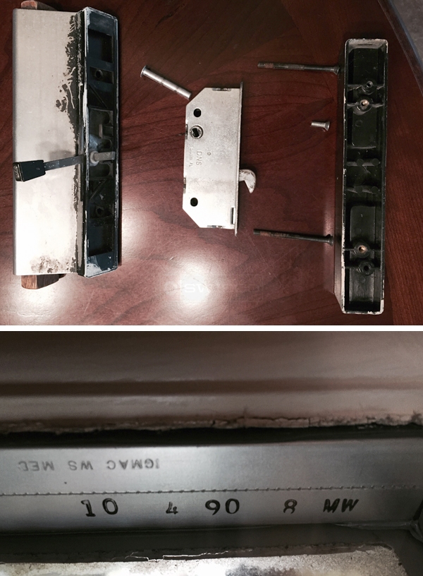 User submitted photos of patio door hardware.