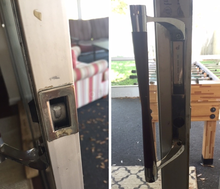 User submitted photos of patio door hardware.