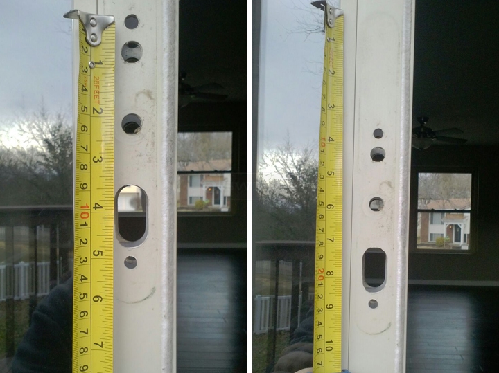 User submitted photos of patio door hardware.