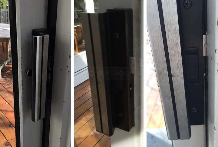 User submitted photos of patio door hardware.