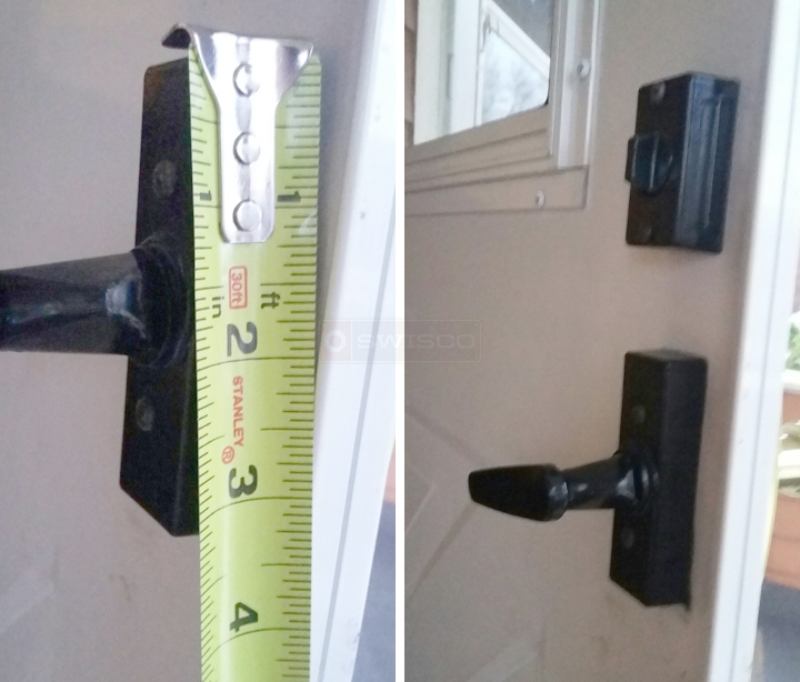 User submitted photos of storm door hardware.