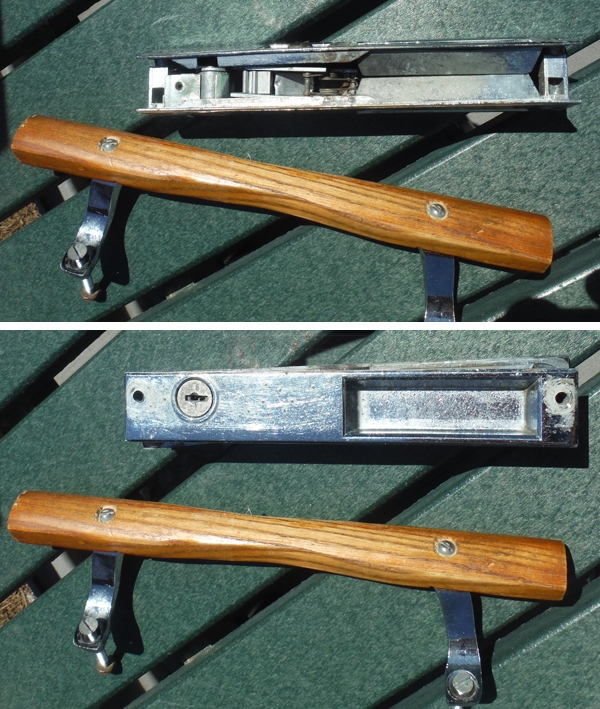 User submitted photos of patio door hardware.