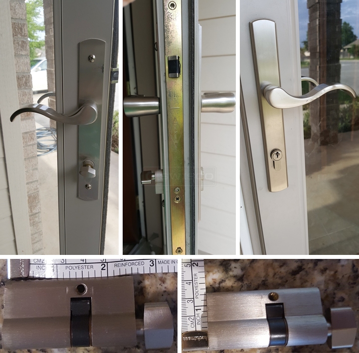 User submitted photos of storm door hardware.