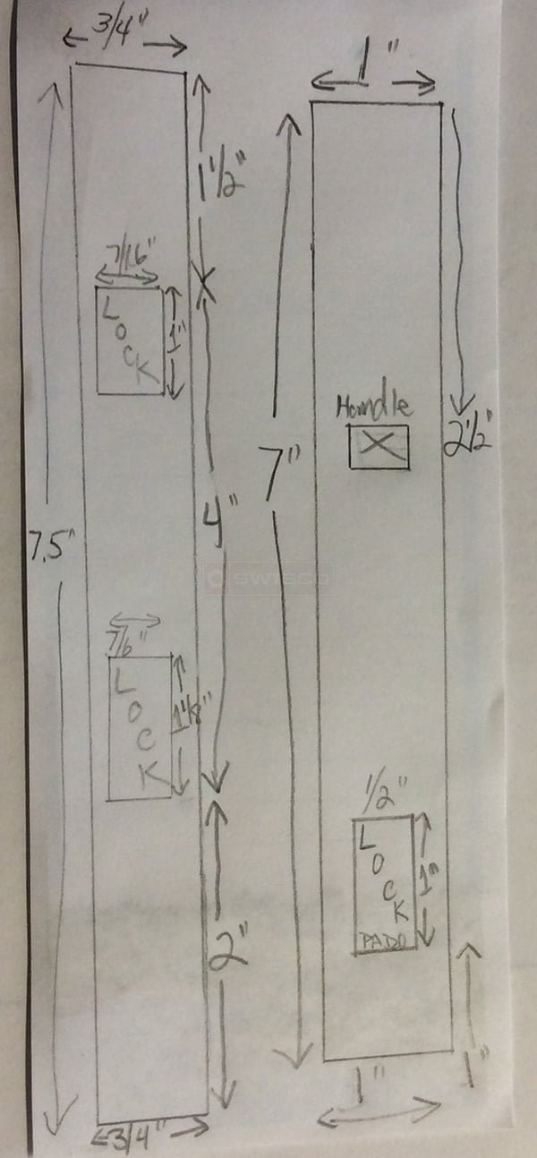 User submitted a diagram of patio door hardware.