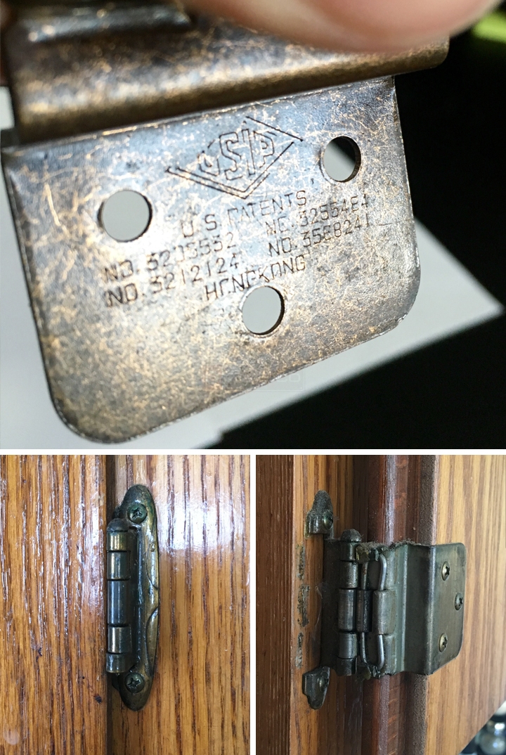 User submitted photos of a cabinet hinge.