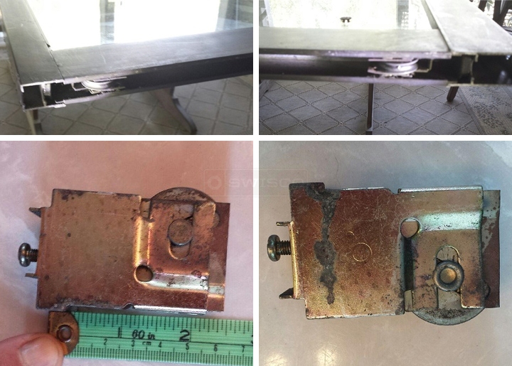 User submitted photos of patio door hardware.