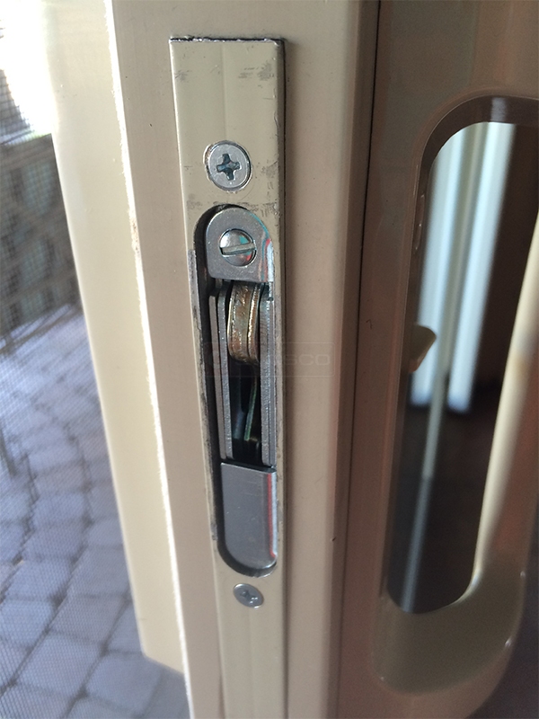 User submitted a photo of patio door hardware.