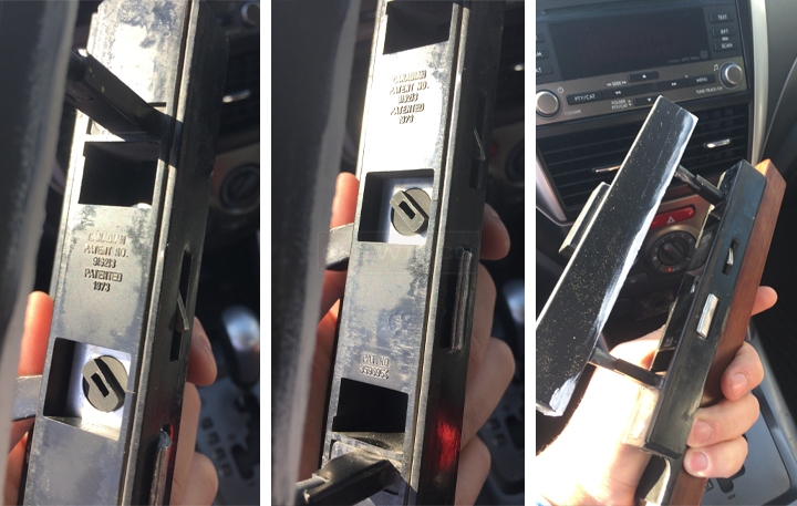 User submitted photos of patio door hardware.