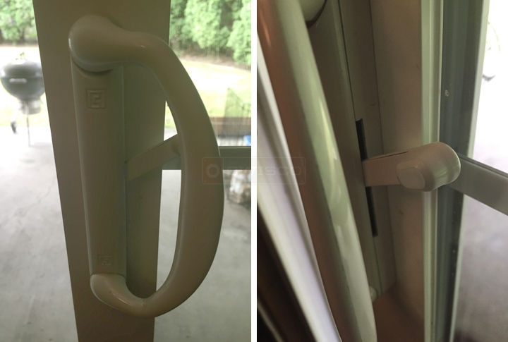 User submitted photos of patio door hardware.