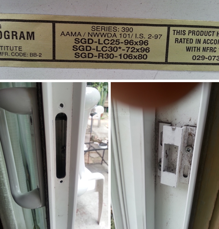 User submitted photos of patio door hardware.