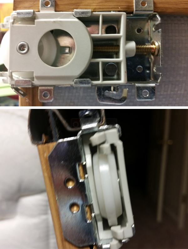 User submitted photos of closet door hardware.