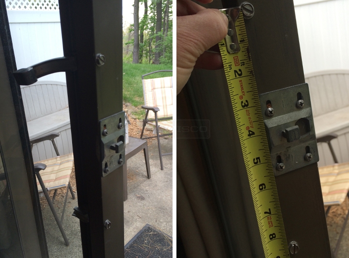 User submitted photos of patio door hardware.