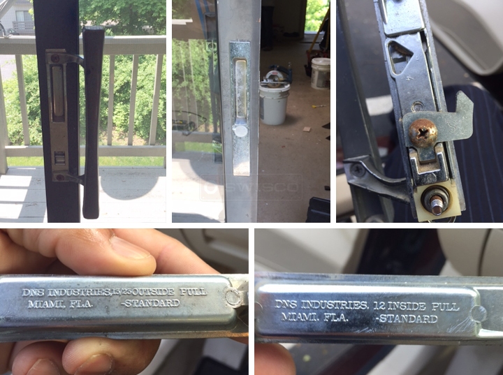 User submitted photos of patio door hardware.