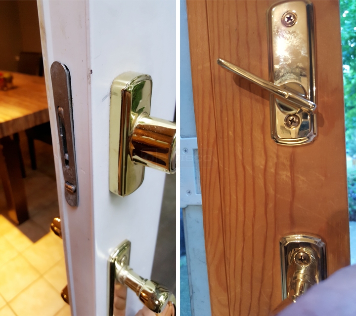 User submitted photos of a door handle set.