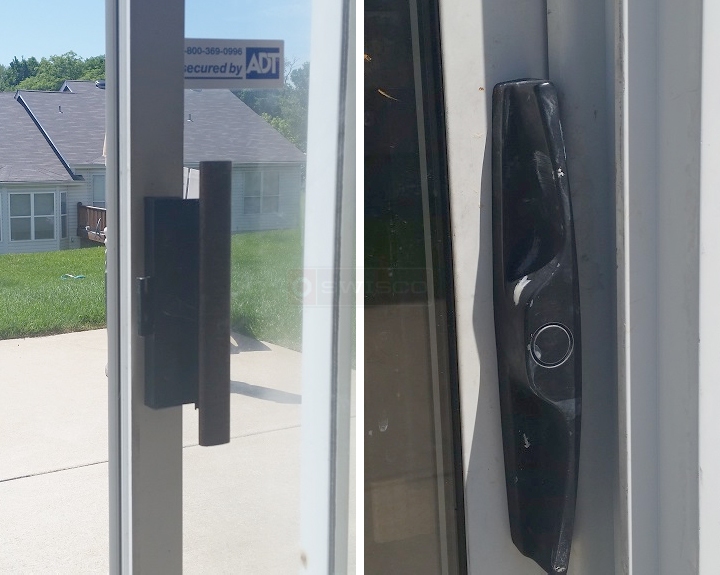 User submitted photos of patio door hardware.