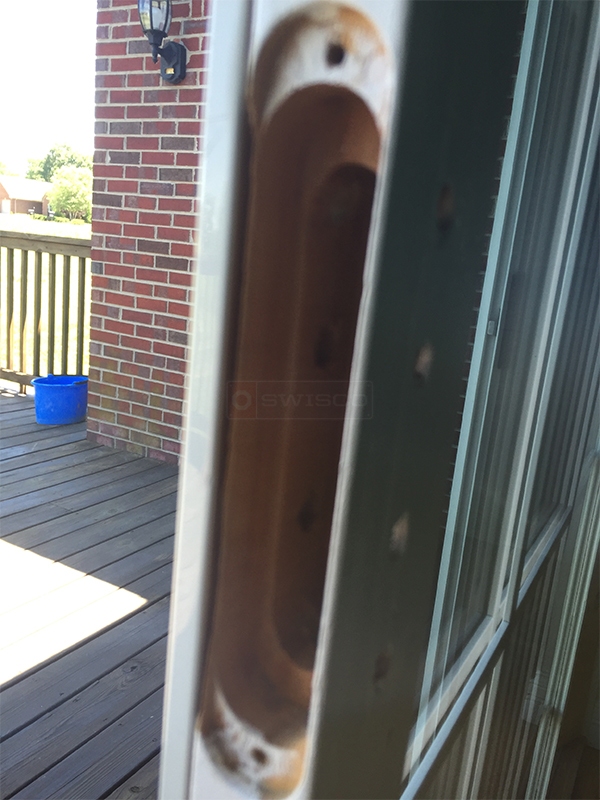 User submitted photos of patio door hardware.