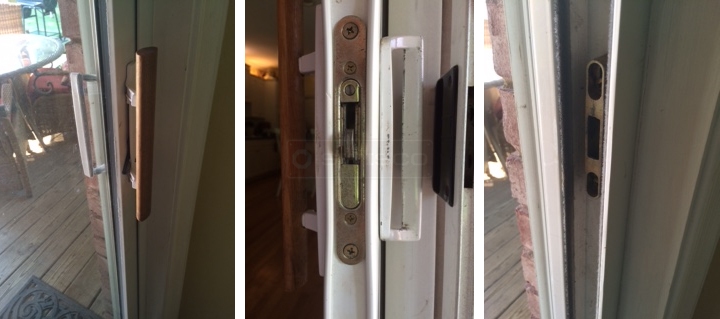 User submitted photos of patio door hardware.