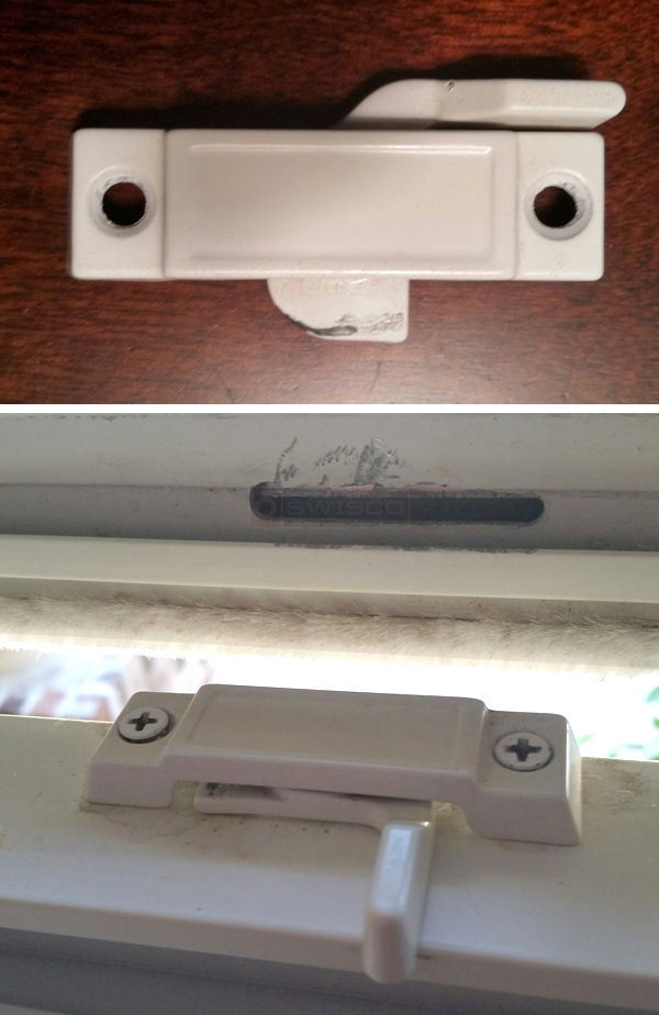 User submitted photos of a window lock.