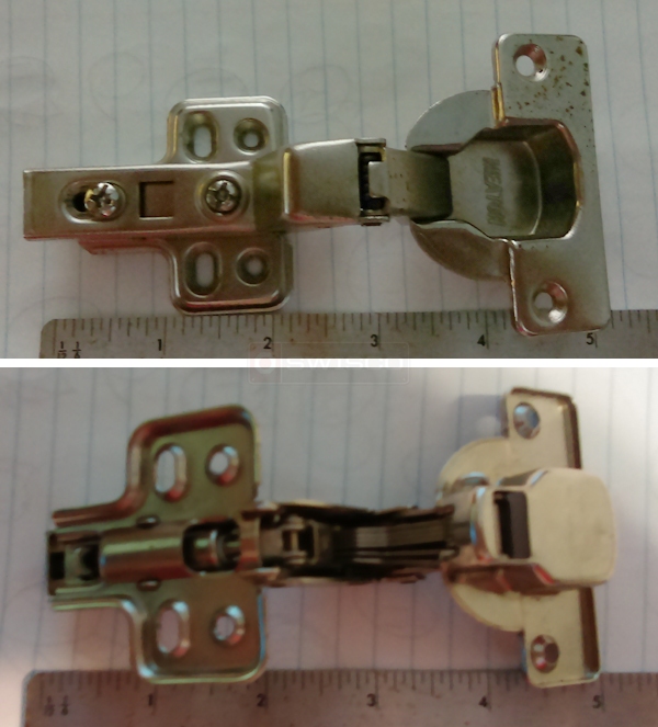 User submitted photos of a cabinet hinge.