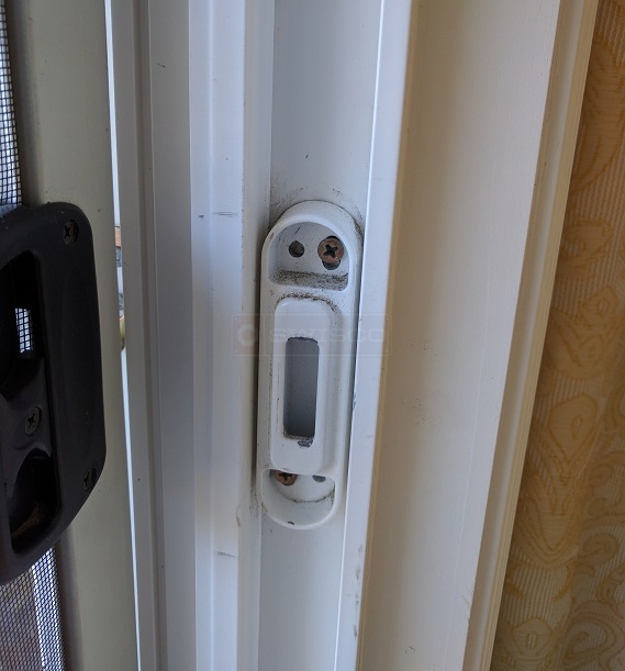 User submitted a photo of patio door hardware.