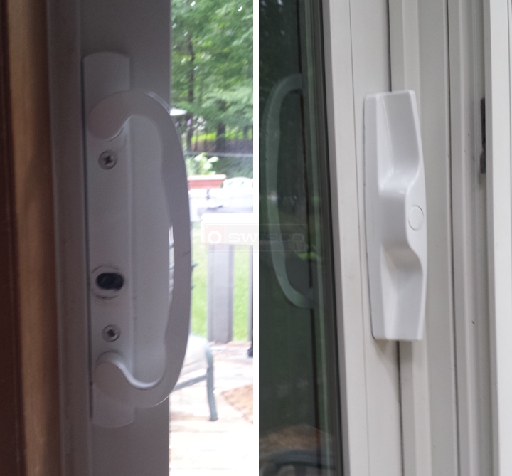 User submitted photos of patio door hardware.