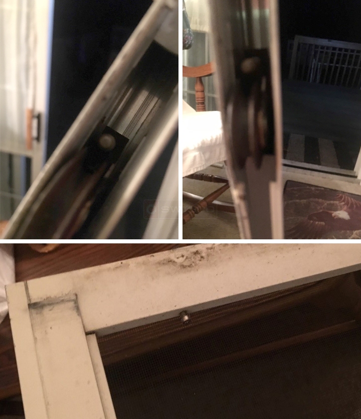 User submitted photos of patio door hardware.