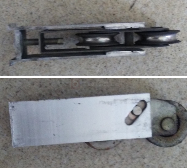 User submitted photos of a patio door roller.