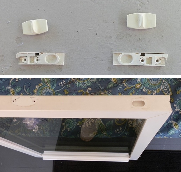 User submitted photos of window hardware.