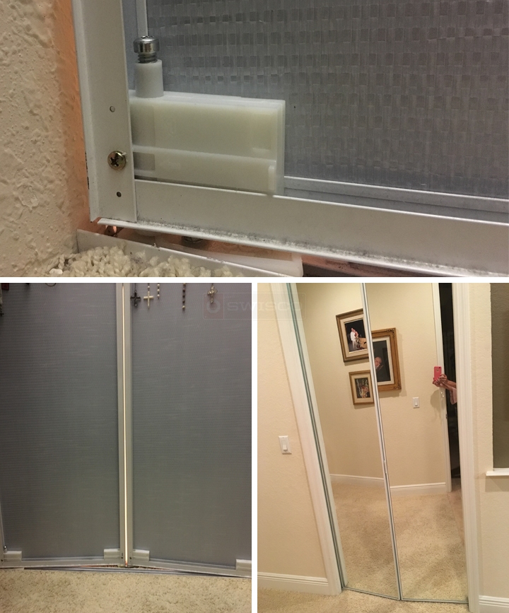 User submitted photos of closet door hardware.
