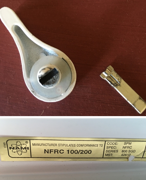 User submitted photos of patio door hardware.