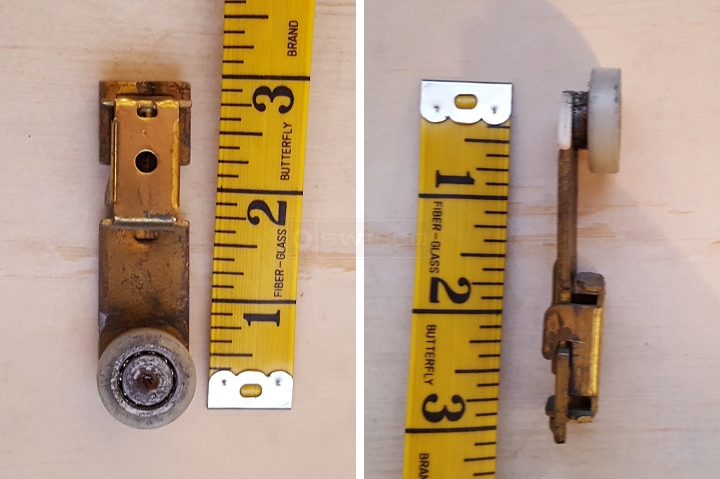 User submitted photos of closet door hardware.