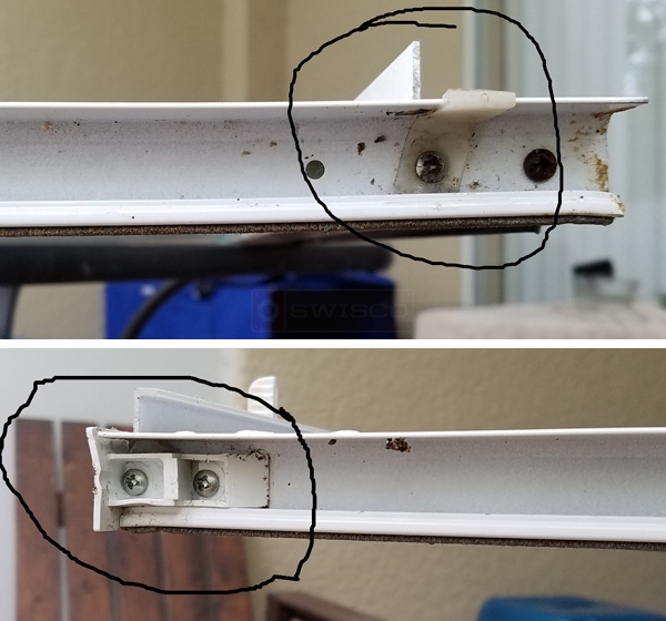 User submitted photos of a top sash guide.