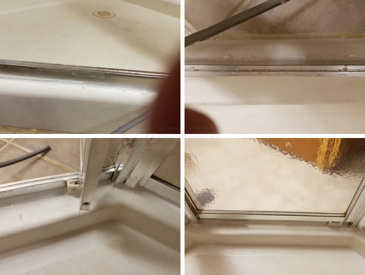 User submitted photos of a shower door sweep.