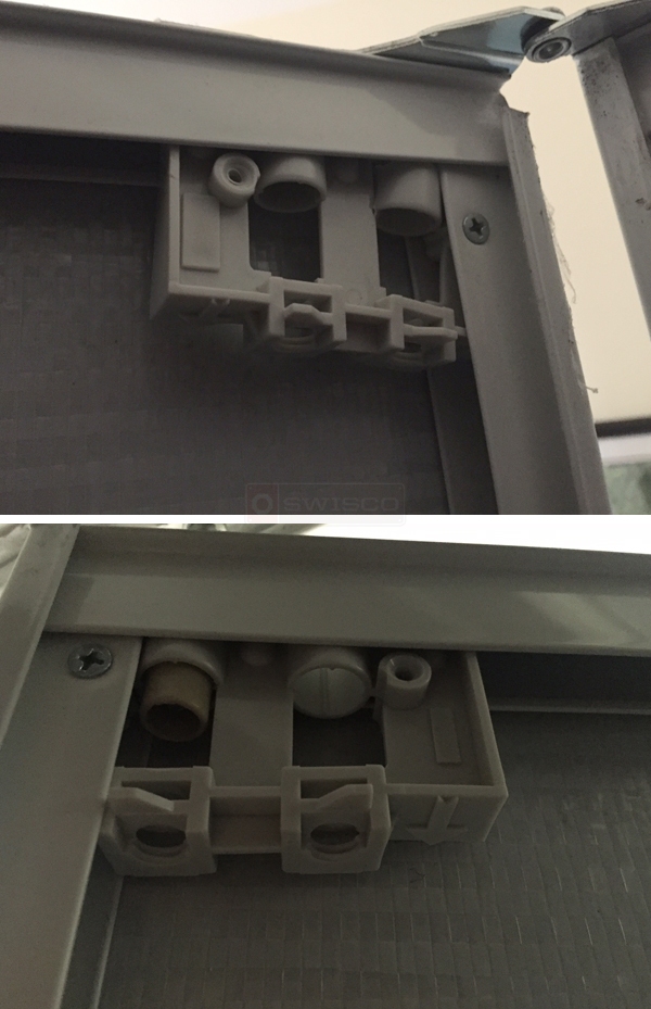 User submitted photos of closet door hardware.