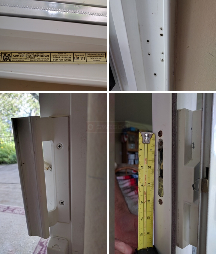 User submitted photos of patio door hardware.