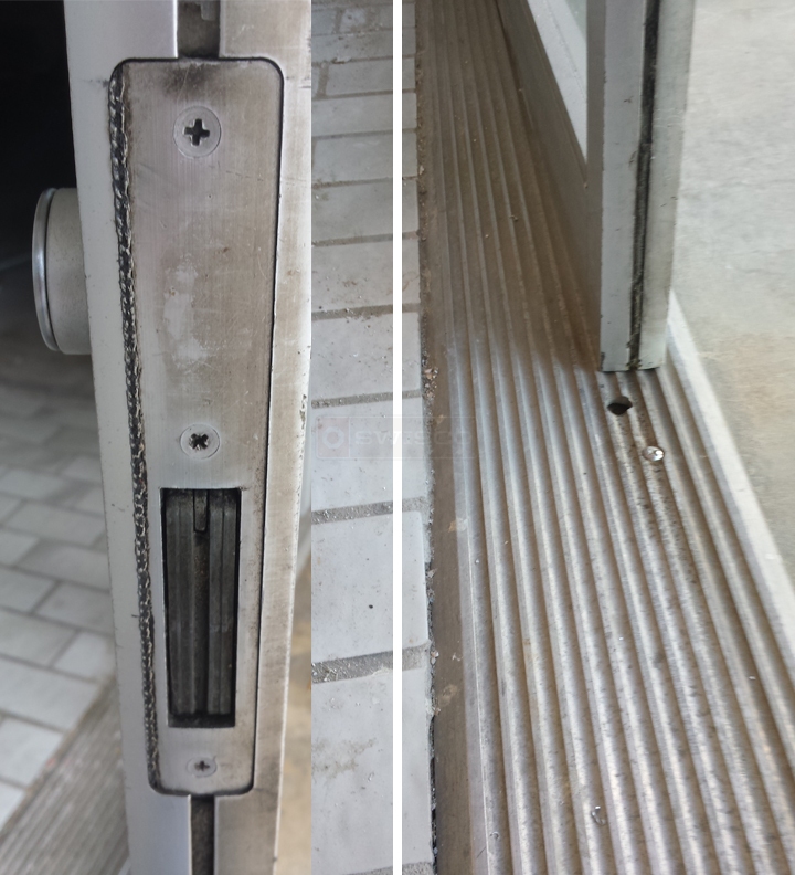 User submitted photos of commercial door hardware.