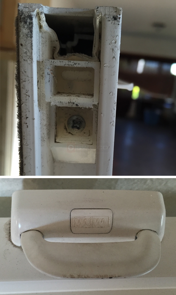 User submitted photos of window hardware.