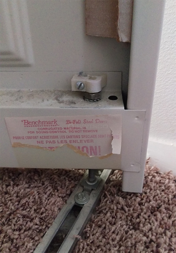 User submitted a photo of bi-fold door hardware.