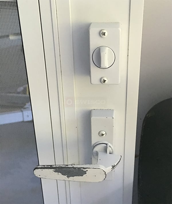User submitted a photo of a storm door handle.