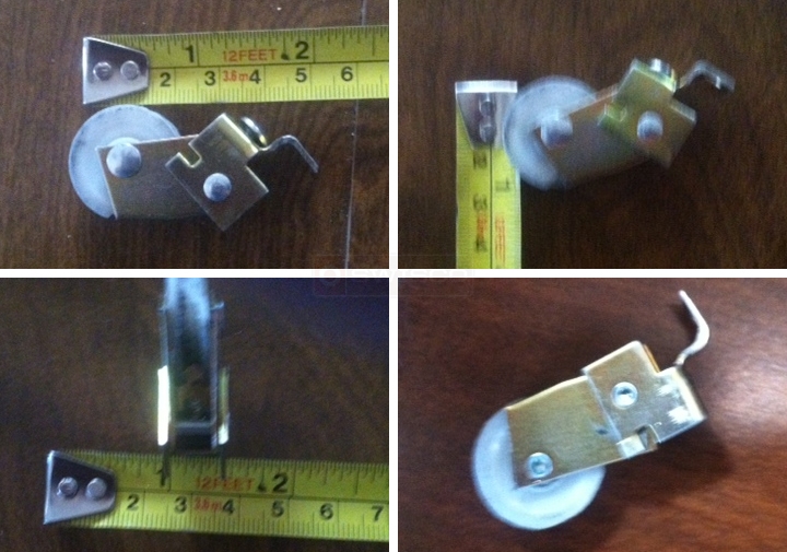 User submitted photos of a mirror closet door roller.