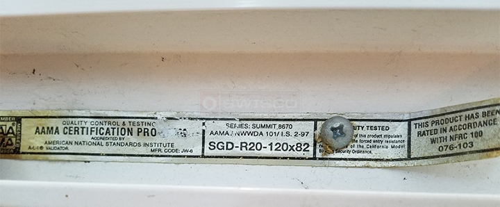 User submitted a photo of patio door hardware.