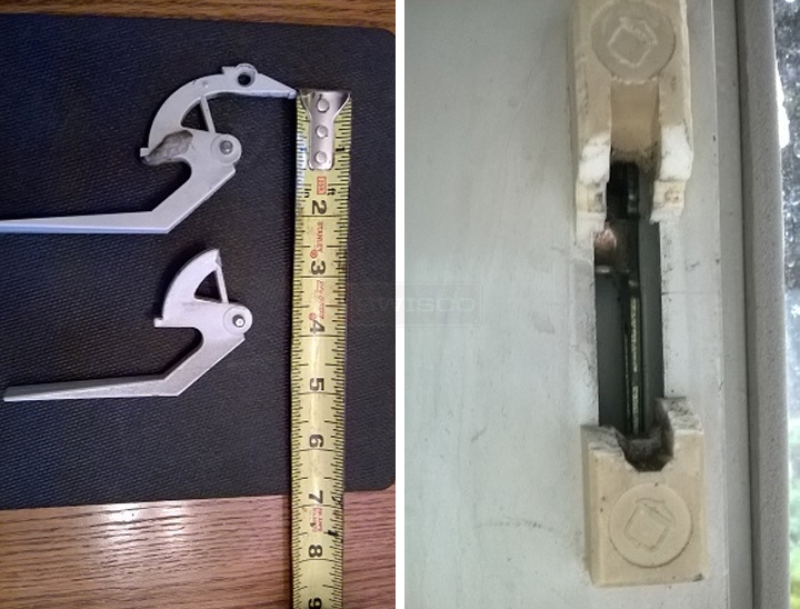 User submitted photos of window hardware.