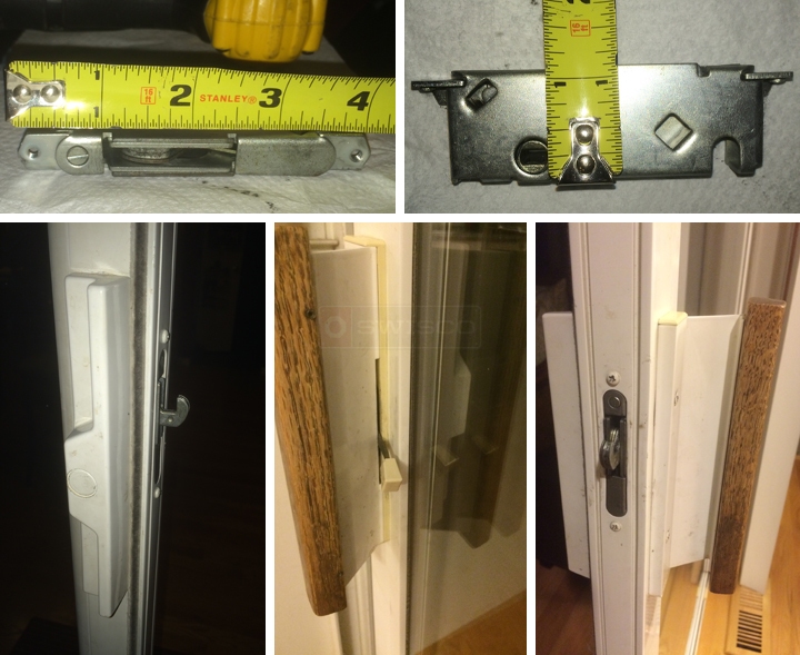 User submitted photos of patio door hardware.