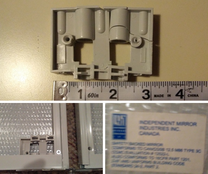 User submitted photos of closet door hardware.