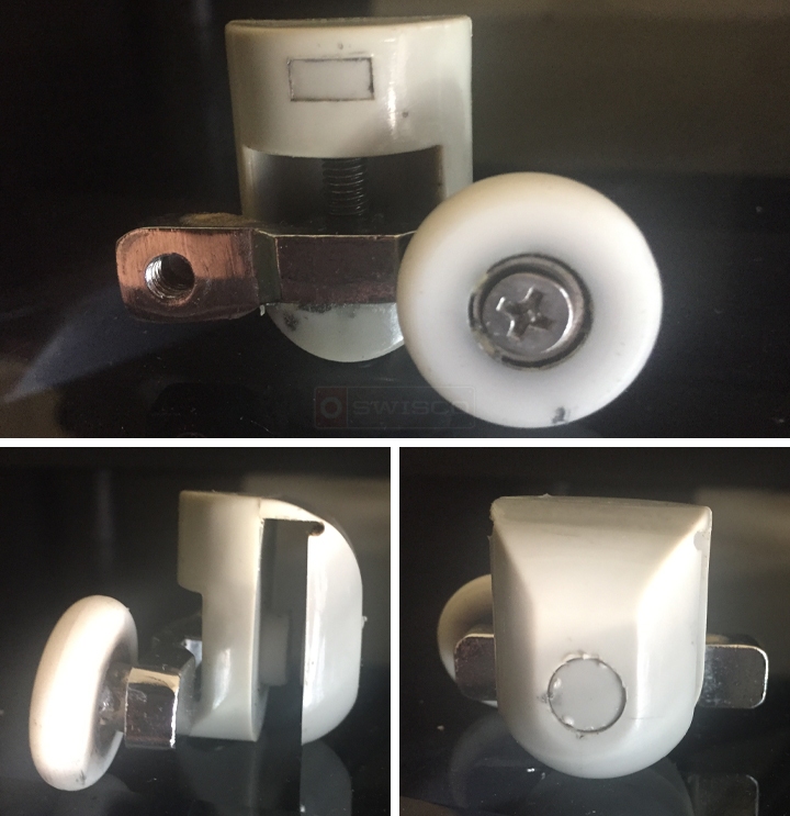 User submitted photos of a shower door roller.