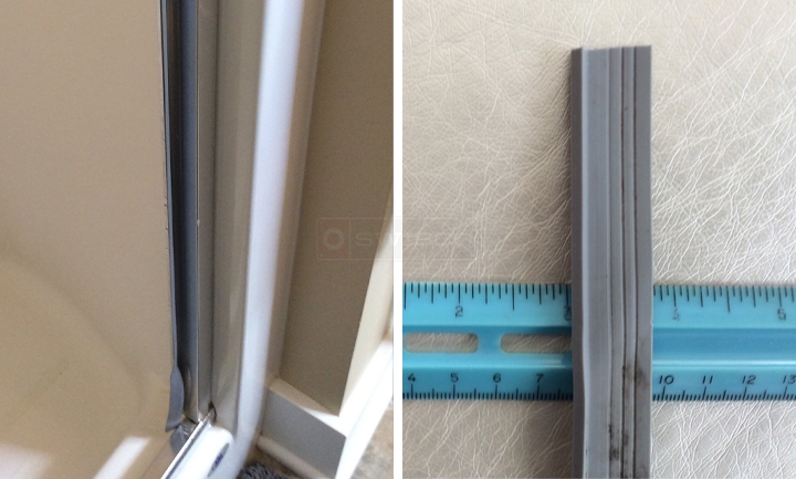 User submitted photos of shower door hardware.