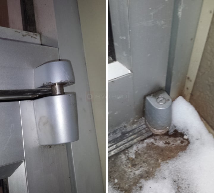 User submitted photos of a commercial door pivot.
