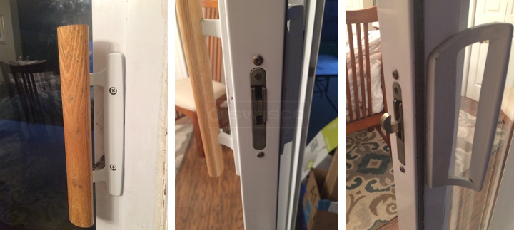 User submitted photos of patio door hardware.