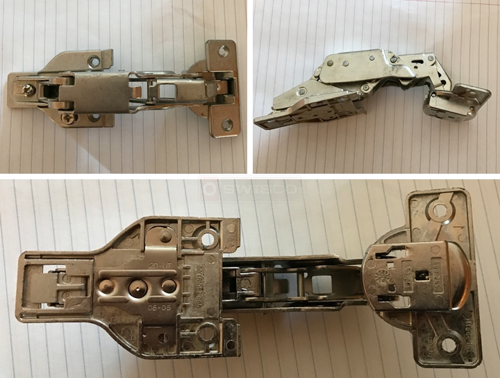 User submitted photos of a cabinet hinge.